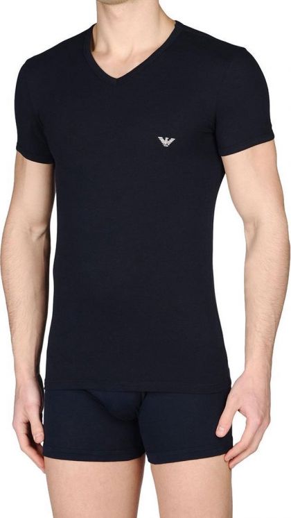 Armani T-shirt V-neck blauw L -