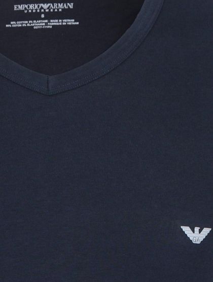 Armani T-shirt V-neck blauw L -
