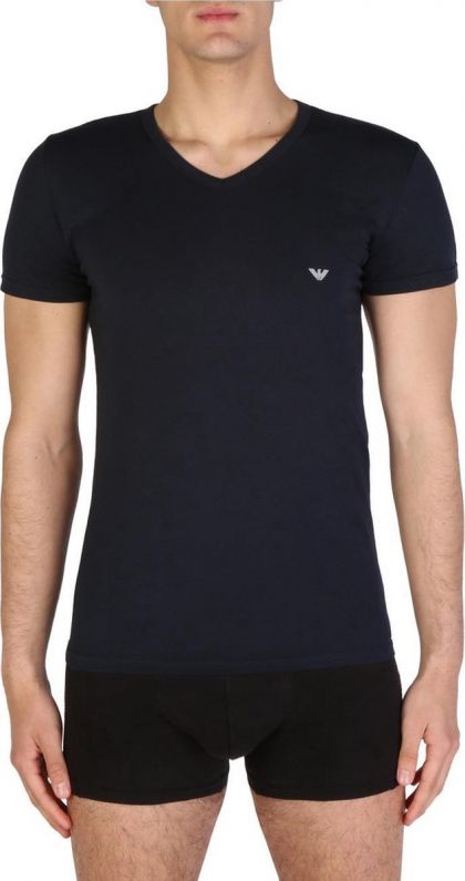 Armani T-shirt V-neck blauw L -