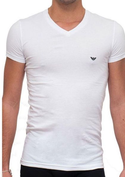 Armani T-shirt V-neck wit L -