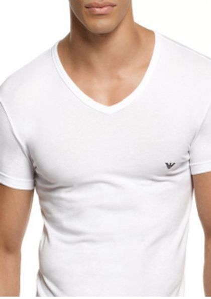 Armani T-shirt V-neck wit L -