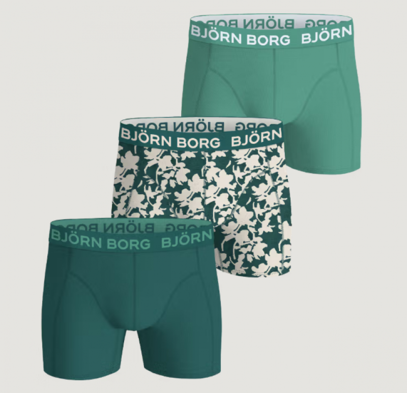 Bjornborg Cotton stretch boxer 3P groen Xl -