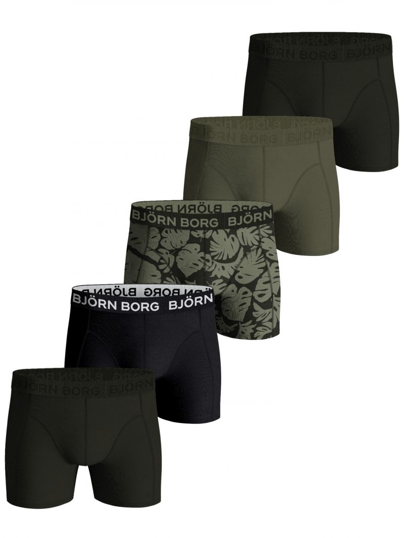Bjornborg COTTON STRETCH BOXER 5p groen Xl -
