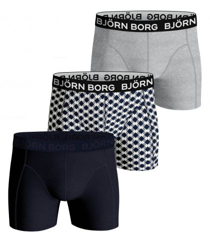 Bjornborg Shorts for Him Combed Cotton 3P blauw M -