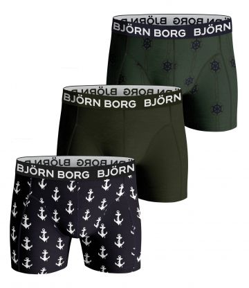 Bjornborg Shorts for Him Combed Cotton 3P groen Xl -