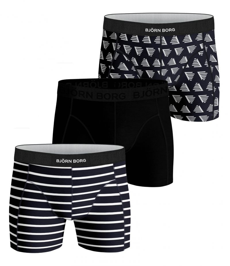 Bjornborg Shorts for Him Combed Cotton 3P zwart M -