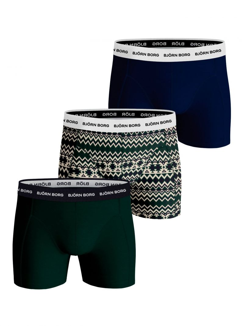 Bjornborg Shorts for Him Cotton Stretch 3 Pack blauw M -
