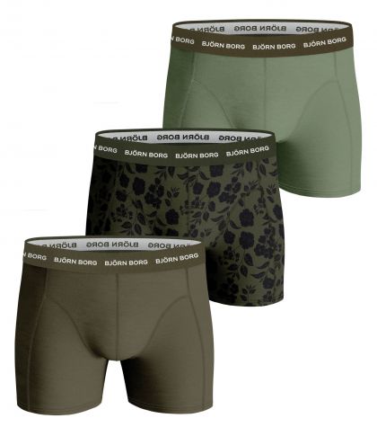 Bjornborg Shorts for Him Cotton Strtch 3P groen S -