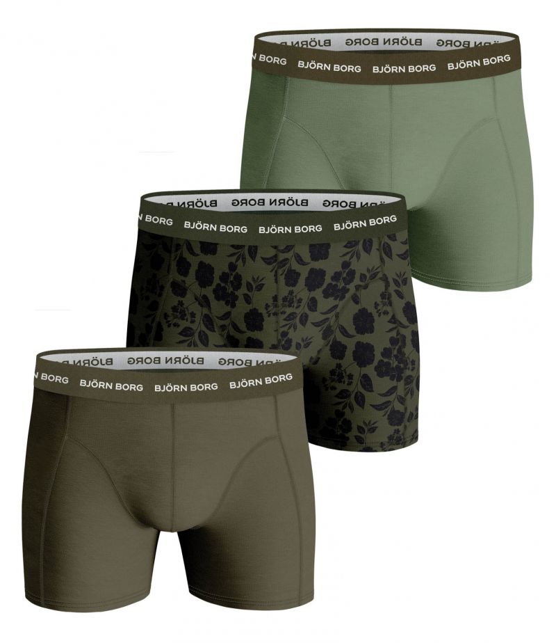 Bjornborg Shorts for Him Cotton Strtch 3P groen S -