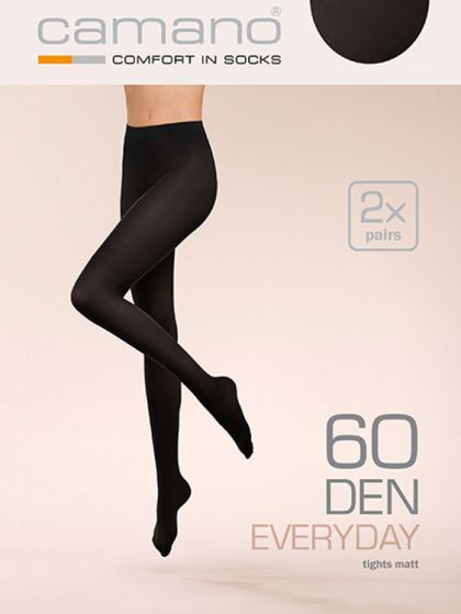 Camano Everday 60 Den Matt Tights 2P zwart 36-38 -
