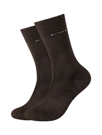 Camano Unisex ca-soft tex wool Socks 2p bruin 39-42