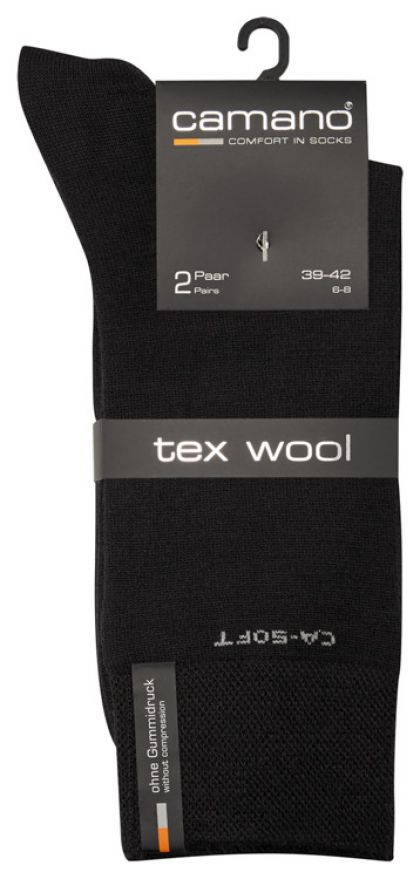 Camano Unisex ca-soft tex wool Socks 2p bruin 39-42