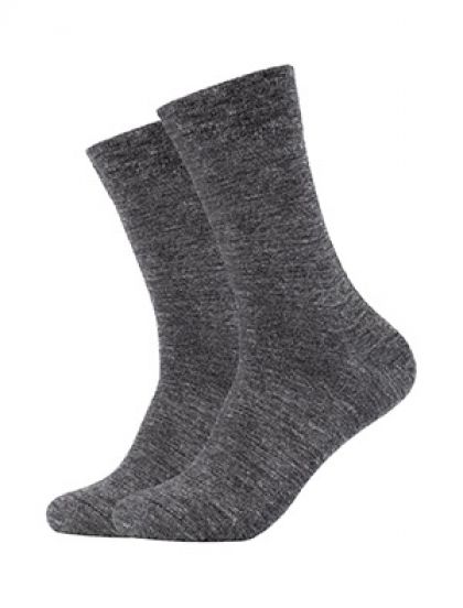 Camano Unisex ca-soft tex wool Socks 2p grijs 39-42
