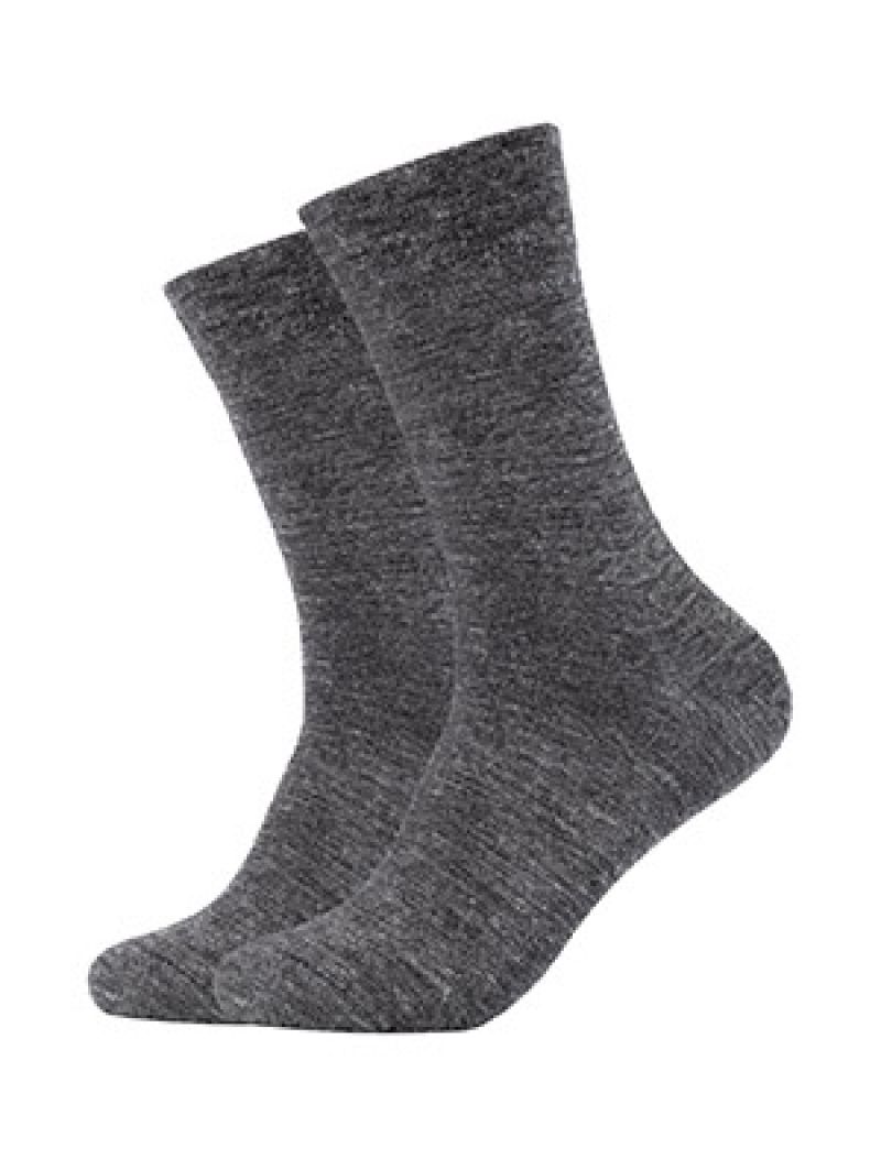 Camano Unisex ca-soft tex wool Socks 2p grijs 39-42