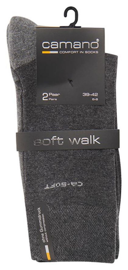 Camano Unisex ca-soft walk Socks 2p zwart 43-46