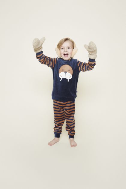 Charliechoe Boys pyjama velours set blauw 158/164 -