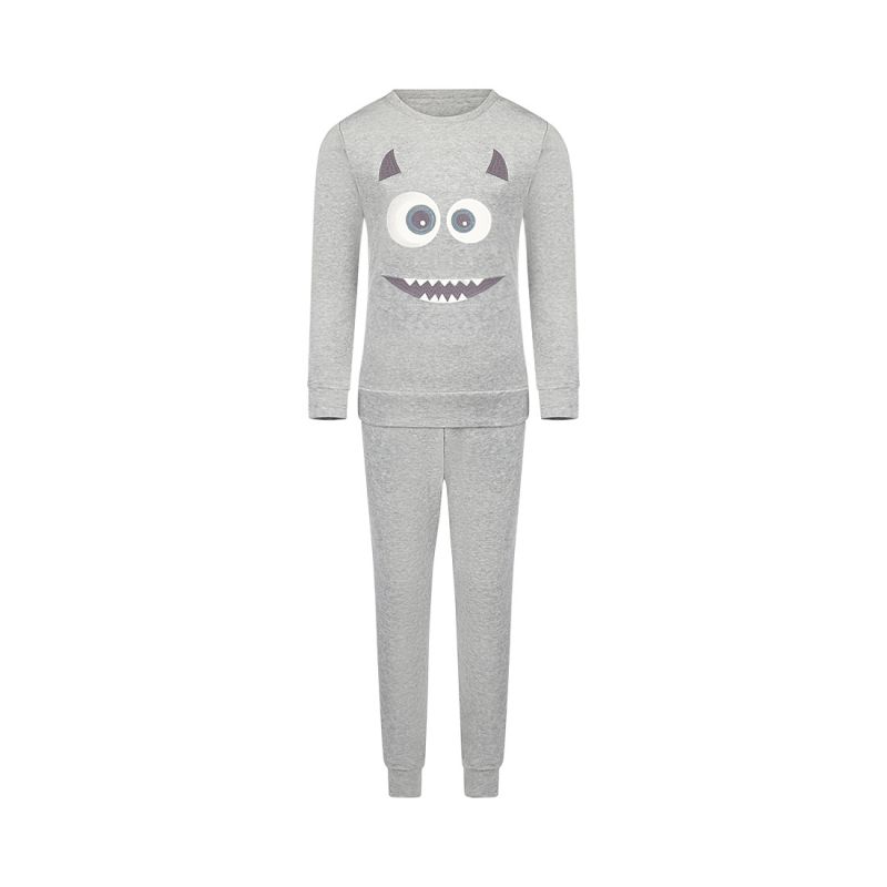 Charliechoe Boys pyjama velours set grijs 86/92 -