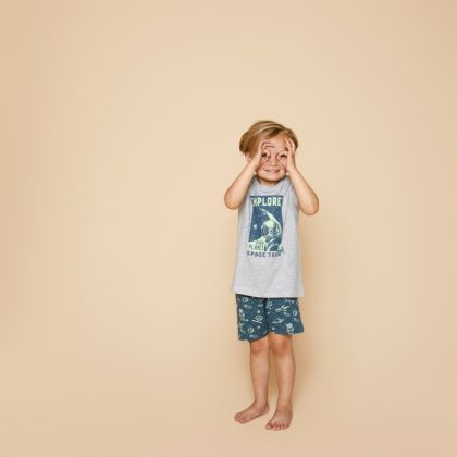 Charliechoe Boys short set grijs 122/128 -