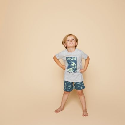 Charliechoe Boys short set grijs 122/128 -