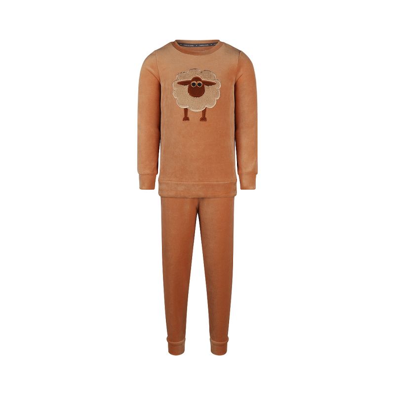 Charliechoe Boys veloers set huidskleur 122/128 -