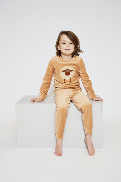 Charliechoe Boys veloers set huidskleur 122/128 -