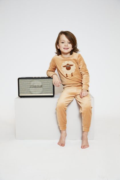Charliechoe Boys veloers set huidskleur 122/128 -