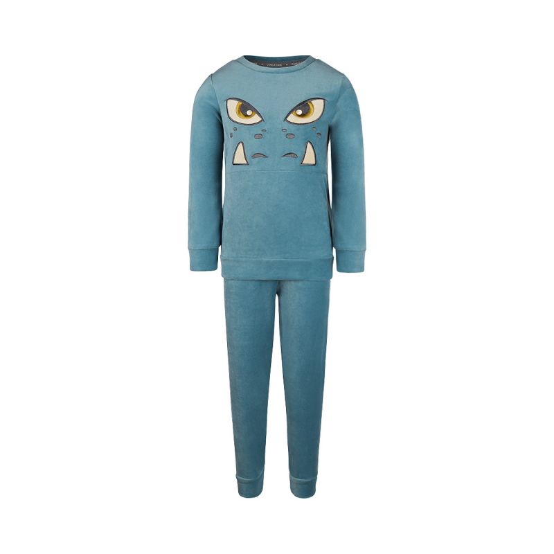 Charliechoe Boys velours set blauw 158/164 -
