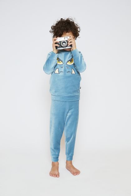 Charliechoe Boys velours set blauw 158/164 -