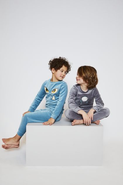 Charliechoe Boys velours set blauw 158/164 -