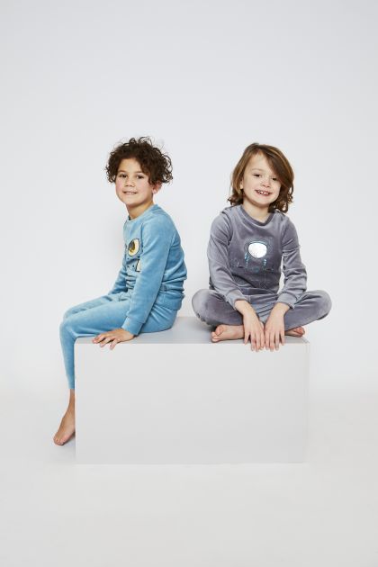 Charliechoe Boys velours set blauw 158/164 -