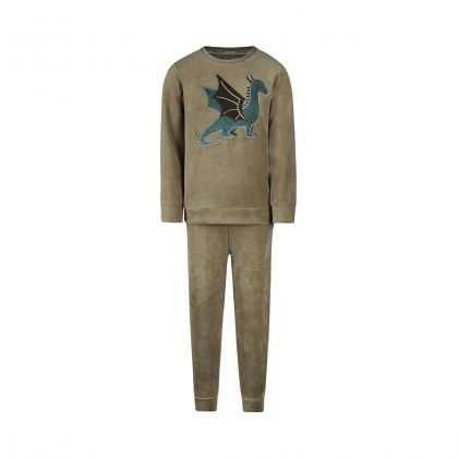 Charliechoe Boys Velours set kaki 158/164 -