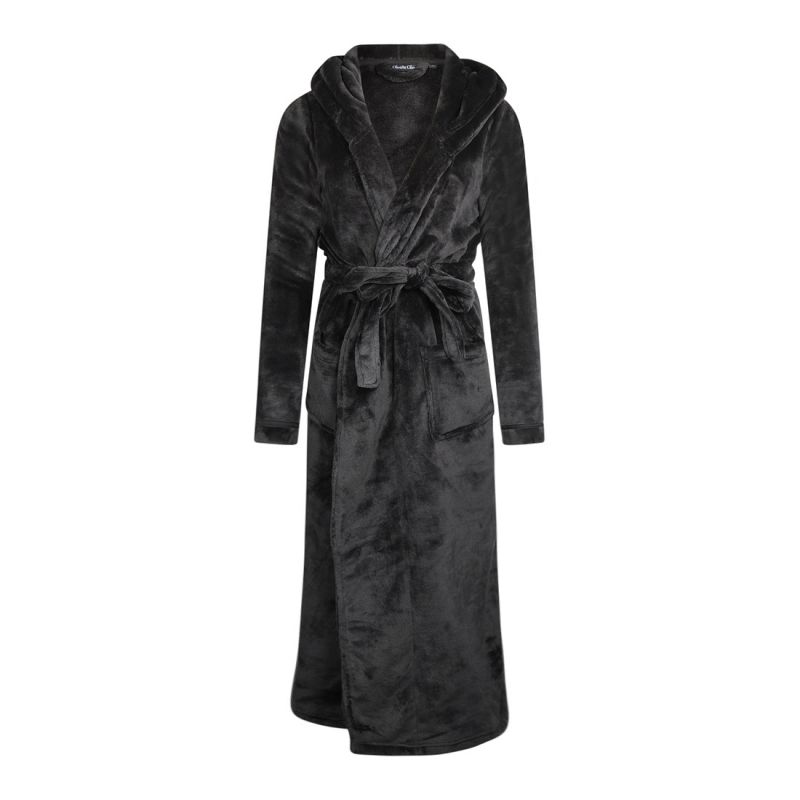 Charliechoe Dames Badjas Donkergrijs - Lang Model grijs Xl -