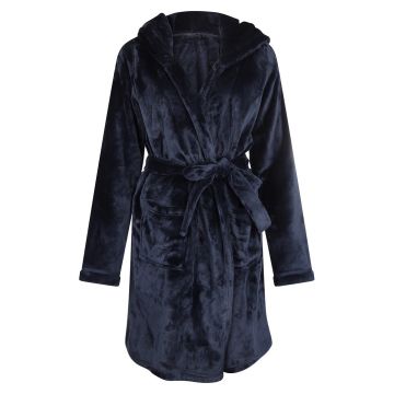 Charliechoe Dames badjas - Kort model blauw M -