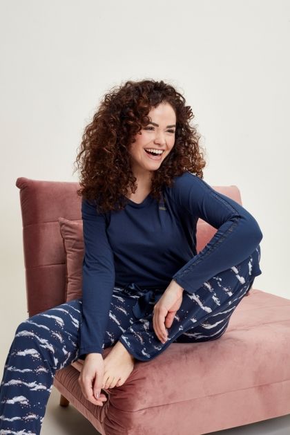 Charliechoe Dames Pyjama Blauw Wolken blauw Xl -
