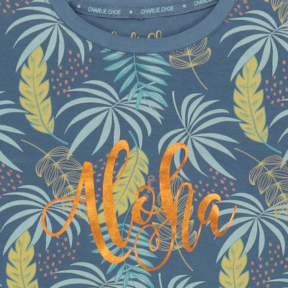 Charliechoe Girls big shirt blauw 158/164 -