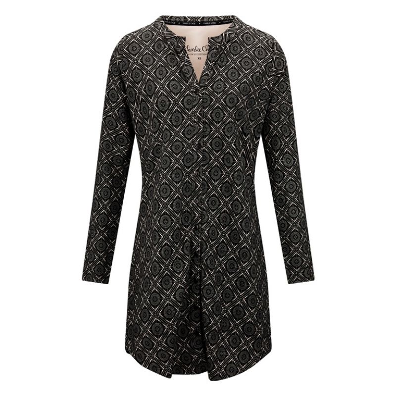 Charliechoe Ladies Sleepshirt zwart S -