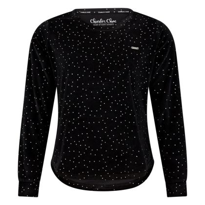 Charliechoe Ladies velours pyjama zwart M -