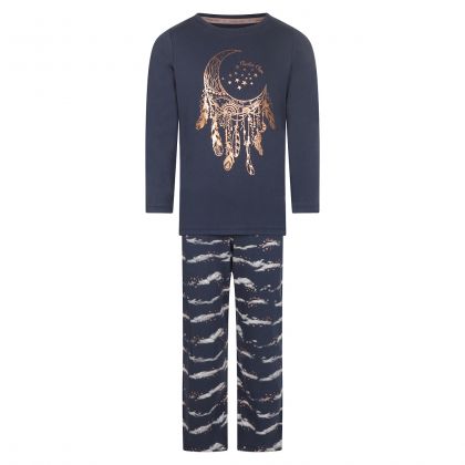 Charliechoe Meisjes pyjama - Blauwe wolken blauw 122/128 -