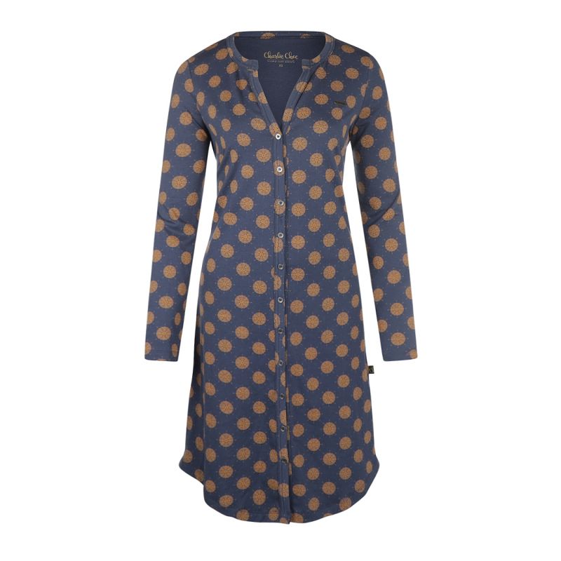 Charliechoe Nachthemd Donkerblauw Mandala blauw Xxl -