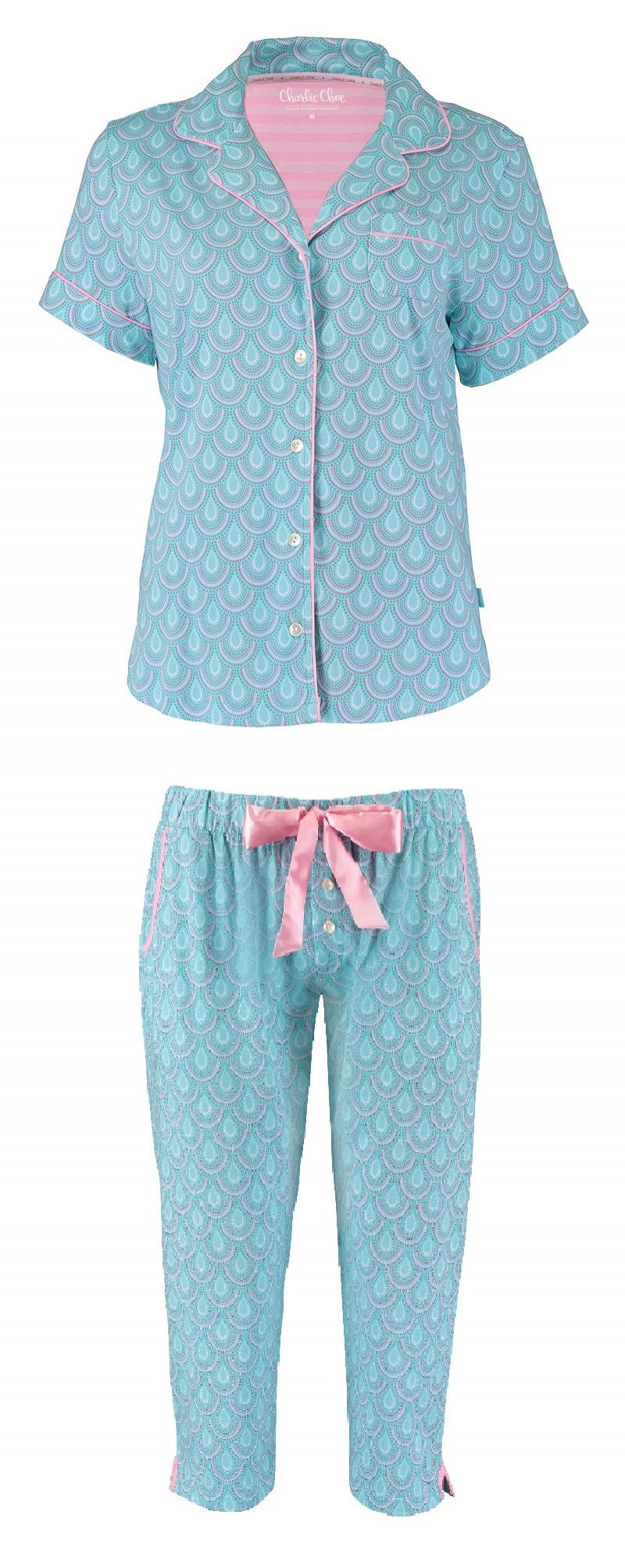 Charliechoe Pyjama Doorknoop turquoise Xs -