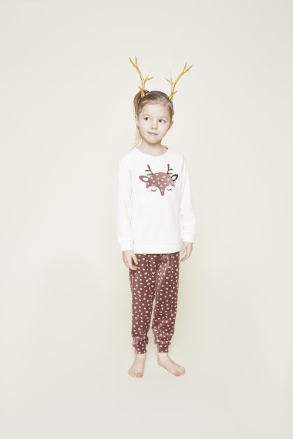 Charliechoe Pyjama girls velours set champagne 158/164 -