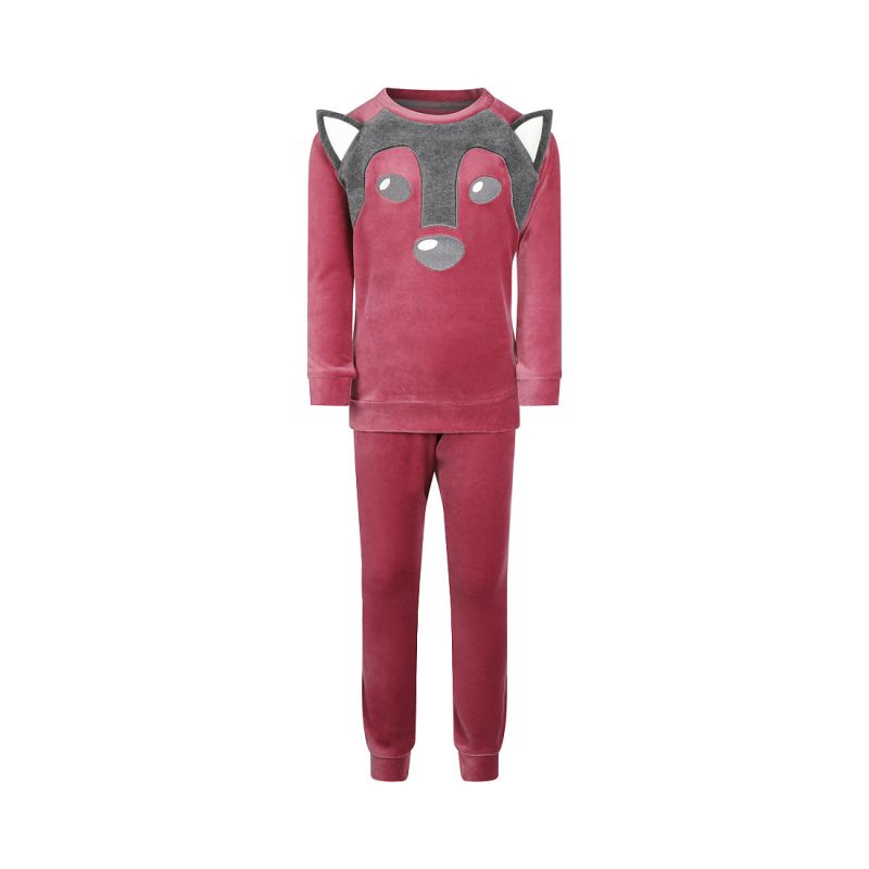 Charliechoe Pyjama girls velours set grijs 158/164 -