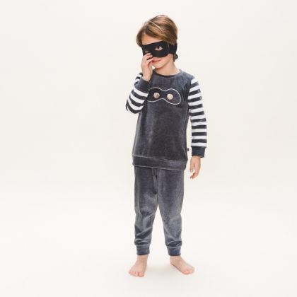 Charliechoe Pyjama Homewear Set Velours grijs 158/164 -