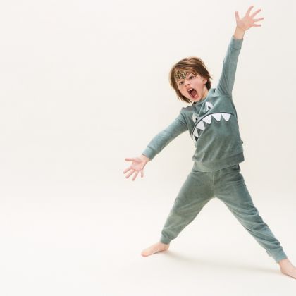 Charliechoe Pyjama Homewear Set Velours groen 146/152 -