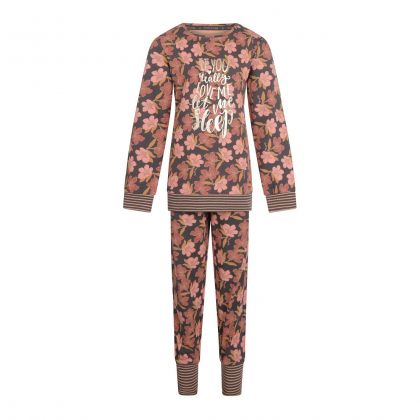Charliechoe Pyjama Lounge Set Donkergrijs Bloemen grijs 98/104 -