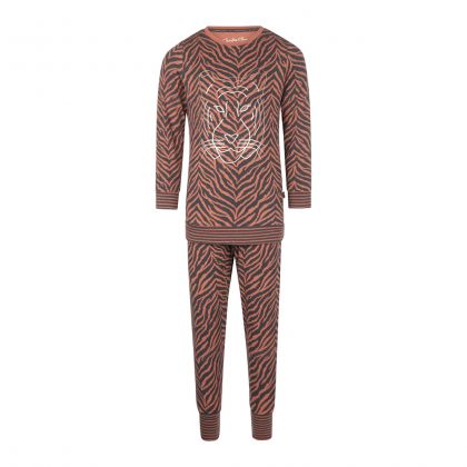 Charliechoe Pyjama Lounge Set Terra Tijger bruin 134/140 -