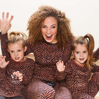 Charliechoe Pyjama Lounge Set Terra Tijger bruin 134/140 -