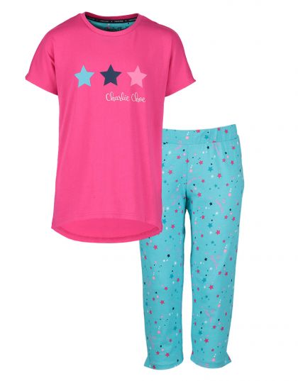 Charliechoe Pyjama loungepant 3/4 set fuchsia 158/164 -