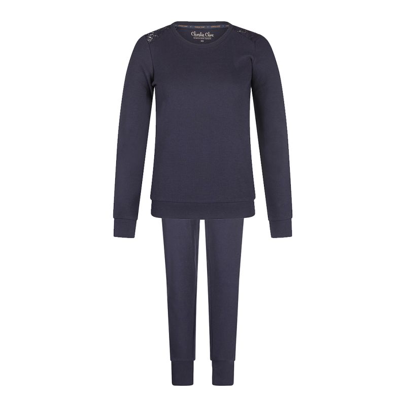 Charliechoe Pyjama Set Donkerblauw Kant blauw Xxl -