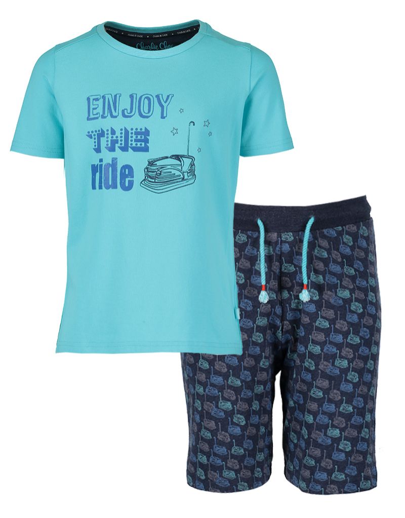 Charliechoe Pyjama short set blauw 146/152 -
